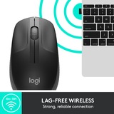 Logitech M190 mouse Ambidestro RF Wireless Ottico 1000 DPI Nero/antracite, Ambidestro, Ottico, RF Wireless, 1000 DPI, Antracite