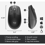Logitech M190 mouse Ambidestro RF Wireless Ottico 1000 DPI Nero/antracite, Ambidestro, Ottico, RF Wireless, 1000 DPI, Antracite