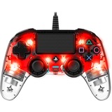Nacon PS4OFCPADCLRED periferica di gioco Rosso, Trasparente USB Gamepad Analogico/Digitale PC, PlayStation 4 trasparente/Rosso, Gamepad, PC, PlayStation 4, Pulsante Opzioni, Pulsante Condividi, Analogico/Digitale, Cablato, USB