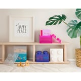 Room Copenhagen Mattoncino di stoccaggio LEGO 4 con coperchio superiore glitter, Scatola di immagazzinaggio fucsia/trasparente