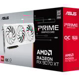 ASUS Prime -RX9070XT-O16G-WHITE AMD Radeon RX 9070 XT 16 GB GDDR6, Scheda grafica bianco, Radeon RX 9070 XT, 16 GB, GDDR6, 256 bit, 7680 x 4320 Pixel, PCI Express 5.0