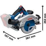 Bosch Sega circolare a batteria GKS 18V-57-2 GX Professional solo, 18 Volt blu/Nero
