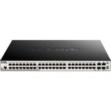 D-Link DGS-1510-52XMP Gestito L3 Gigabit Ethernet (10/100/1000) Supporto Power over Ethernet (PoE) Nero, Interruttore Gestito, L3, Gigabit Ethernet (10/100/1000), Full duplex, Supporto Power over Ethernet (PoE), Montaggio rack