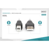Digitus Cavo di collegamento USB 2.0 USB-A (spina) > USB-B (spina) Nero