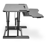 Digitus Supporto da scrivania ergonomico, Base per monitor Nero, Libera installazione, Regolazione altezza, Nero