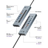 ICY BOX IB-HUB1742CR-C2PD USB 3.2 Gen 2 (3.1 Gen 2) Type-A + Type-C 10000 Mbit/s Nero, Docking station celeste, USB 3.2 Gen 2 (3.1 Gen 2) Type-A + Type-C, USB 3.2 Gen 2 (3.1 Gen 2) Type-A, USB 3.2 Gen 2 (3.1 Gen 2) Type-C, MicroSD (TransFlash), MicroSDHC, MicroSDXC, SD, SDHC, SDXC, 10000 Mbit/s, Nero, Alluminio