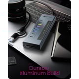 ICY BOX IB-HUB1742CR-C2PD USB 3.2 Gen 2 (3.1 Gen 2) Type-A + Type-C 10000 Mbit/s Nero, Docking station celeste, USB 3.2 Gen 2 (3.1 Gen 2) Type-A + Type-C, USB 3.2 Gen 2 (3.1 Gen 2) Type-A, USB 3.2 Gen 2 (3.1 Gen 2) Type-C, MicroSD (TransFlash), MicroSDHC, MicroSDXC, SD, SDHC, SDXC, 10000 Mbit/s, Nero, Alluminio