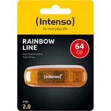 Intenso Rainbow Line unità flash USB 64 GB USB tipo A 2.0 Arancione arancione , 64 GB, USB tipo A, 2.0, 28 MB/s, Cuffia, Arancione