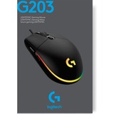 Logitech G203 Lightsync mouse USB tipo A 8000 DPI Nero, USB tipo A, 8000 DPI, 1 ms, Nero