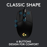 Logitech G203 Lightsync mouse USB tipo A 8000 DPI, Mouse da gioco Nero, USB tipo A, 8000 DPI, 1 ms, Nero
