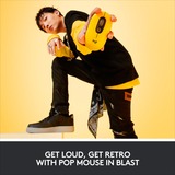 Logitech POP Mouse Wireless con Emoji personalizzabili, Tecnologia SilentTouch, Precisione e Velocità, Design Compatto, Bluetooth, USB, Multidispositivo, Compatibile OS - Blast giallo/Nero, Tecnologia SilentTouch, Precisione e Velocità, Design Compatto, Bluetooth, USB, Multidispositivo, Compatibile OS - Blast, Ambidestro, Ottico, RF senza fili + Bluetooth, 4000 DPI, Giallo