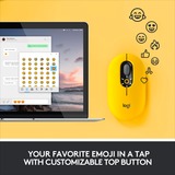 Logitech POP Mouse Wireless con Emoji personalizzabili, Tecnologia SilentTouch, Precisione e Velocità, Design Compatto, Bluetooth, USB, Multidispositivo, Compatibile OS - Blast giallo/Nero, Tecnologia SilentTouch, Precisione e Velocità, Design Compatto, Bluetooth, USB, Multidispositivo, Compatibile OS - Blast, Ambidestro, Ottico, RF senza fili + Bluetooth, 4000 DPI, Giallo