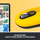Logitech POP Mouse Wireless con Emoji personalizzabili, Tecnologia SilentTouch, Precisione e Velocità, Design Compatto, Bluetooth, USB, Multidispositivo, Compatibile OS - Blast giallo/Nero, Tecnologia SilentTouch, Precisione e Velocità, Design Compatto, Bluetooth, USB, Multidispositivo, Compatibile OS - Blast, Ambidestro, Ottico, RF senza fili + Bluetooth, 4000 DPI, Giallo