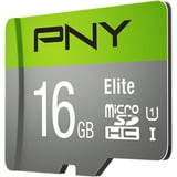 PNY Elite microSD 16 GB, Scheda di memoria grigio/Verde