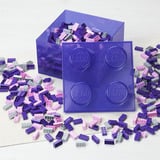 Room Copenhagen LEGO Storage Brick 4 Top Lid Glitter, Scatola di immagazzinaggio viola/trasparente