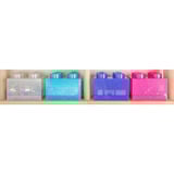 Room Copenhagen LEGO Storage Brick 4 Top Lid Glitter, Scatola di immagazzinaggio viola/trasparente