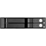 SilverStone SST-FS202B contenitore di unità di archiviazione 2.5" Enclosure HDD/SSD Nero, Inquadramento Nero, 2.5", SAS, SATA, SATA, Enclosure HDD/SSD, Nero, Alluminio