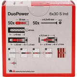 fischer Tassello DuoPower 6x30 S grigio chiaro/Rosso