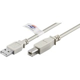 goobay 50833 cavo USB 5 m USB 2.0 USB A USB B Grigio grigio, 5 m, USB A, USB B, USB 2.0, 480 Mbit/s, Grigio