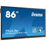 iiyama TE8602MIS-B1AG visualizzatore di messaggi Pannello piatto interattivo 2,18 m (86") IPS Wi-Fi 350 cd/m² 4K Ultra HD Nero Touch screen Processore integrato Android 9.0 Nero, Pannello piatto interattivo, 2,18 m (86"), IPS, 3840 x 2160 Pixel, Wi-Fi
