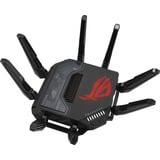 ASUS ROG Rapture GT-BE98 router wireless 10 Gigabit Ethernet Quad-band (2.4 GHz / 5 GHz-1 / 5 GHz-2 / 6 GHz) Nero Wi-Fi 7 (802.11be), Quad-band (2.4 GHz / 5 GHz-1 / 5 GHz-2 / 6 GHz), Collegamento ethernet LAN, Nero, Router da tavolo