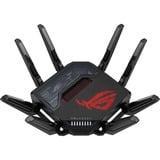 ASUS ROG Rapture GT-BE98 router wireless 10 Gigabit Ethernet Quad-band (2.4 GHz / 5 GHz-1 / 5 GHz-2 / 6 GHz) Nero Wi-Fi 7 (802.11be), Quad-band (2.4 GHz / 5 GHz-1 / 5 GHz-2 / 6 GHz), Collegamento ethernet LAN, Nero, Router da tavolo