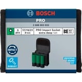 Bosch Set di bussole a impatto PRO 1/2", 3 pezzi, chiave combinata   Nero
