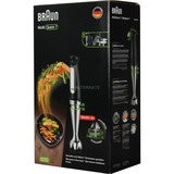 Braun MQ 7087X 1,2 L Frullatore ad immersione 1000 W Nero, Acciaio inossidabile, Frullatore a immersione Nero/in acciaio inox, Frullatore ad immersione, 1,2 L, Funzione pulsante, 1,2 m, 1000 W, Nero, Acciaio inossidabile