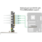 DeLOCK Scheda PCI Express x16 a 4 x interno SFF-8654 4i NVMe 