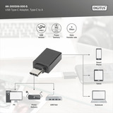 Digitus Adattatore USB Type-C, Type-C - A Nero