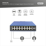 Digitus Gigabit Ethernet PoE industriale gestito L2 16+2 porte, Interruttore 