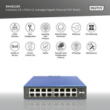 Digitus Gigabit Ethernet PoE industriale gestito L2 16+2 porte, Interruttore 