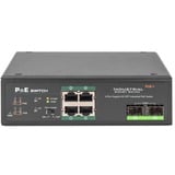 Digitus Switch Gigabit PoE+ industriale a 4 porte con 2 porte uplink SFP Non gestito, Gigabit Ethernet (10/100/1000), Supporto Power over Ethernet (PoE)