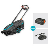 GARDENA Tosaerba a batteria PowerMax Duo 46/36V P4A, set pronto all'uso 2, 36 volt (2x18V), Rasaerba Nero/grigio