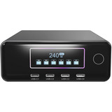 ICY BOX Diamond Charge 2401 caricatore GaN con display LCD-TFT, Caricabatterie Nero