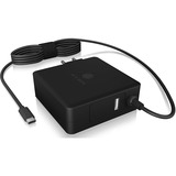 ICY BOX IB-PS101-PD Nero Interno, Caricabatterie Nero, Interno, AC, 20 V, 1,8 m, Nero