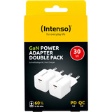 Intenso Power Adapter W30C 2-pack GaN, Caricabatterie bianco