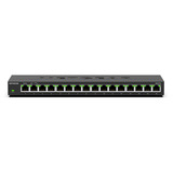Netgear GS316 Non gestito L2 Gigabit Ethernet (10/100/1000) Nero, Interruttore Nero, Non gestito, L2, Gigabit Ethernet (10/100/1000), Montabile a parete