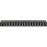 Netgear GS316 Non gestito L2 Gigabit Ethernet (10/100/1000) Nero, Interruttore Nero, Non gestito, L2, Gigabit Ethernet (10/100/1000), Montabile a parete
