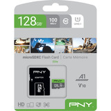 PNY Elite microSD 128 GB, Scheda di memoria grigio/Verde