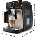Philips 5500 series LatteGo EP5547/90 Macchina caffè automatica, 20 bevande, cappuccinatore, 1.8 L, macine in ceramica, Macchina automatica Nero/cromo, 20 bevande, cappuccinatore, 1.8 L, macine in ceramica, Macchina per espresso, 1,8 L, Chicchi di caffè, Macinatore integrato, 1500 W, Grigio