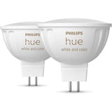 Philips Hue White & Color Ambiance MR16 Smarter Spot 400 lm confezione doppia, Lampada a LED 