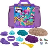 Spin Master Kinetic Sand, set di gioco Castello della sirena, 934 g di sabbia da gioco Shimmer (viola neon, verde acqua luccicante e sabbia della spiaggia), sabbiera pieghevole riutilizzabile e attrezzi, giocattoli sensoriali per bambini da 3 anni in su 