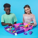 Spin Master Kinetic Sand, set di gioco Castello della sirena, 934 g di sabbia da gioco Shimmer (viola neon, verde acqua luccicante e sabbia della spiaggia), sabbiera pieghevole riutilizzabile e attrezzi, giocattoli sensoriali per bambini da 3 anni in su 