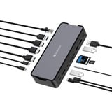 Verbatim CDS-15 Cablato USB 3.2 Gen 1 (3.1 Gen 1) Type-C Nero, Grigio, Docking station alluminio/Nero, Cablato, USB 3.2 Gen 1 (3.1 Gen 1) Type-C, 100 W, 3,5 mm, 1000 Mbit/s, Nero, Grigio