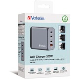 Verbatim GNC-200 Universale Nero, Grigio AC Ricarica rapida Interno, Caricabatterie grigio, Interno, AC, 21 V, Nero, Grigio