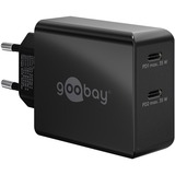 goobay Caricatore rapido doppio USB-C 36 Watt, PD, Caricabatterie Nero