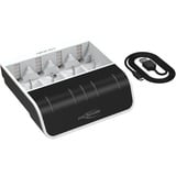 Ansmann 1001-0093 carica batterie Batteria per uso domestico dC, Caricabatterie bianco/Nero, Nichel-Metallo Idruro (NiMH), Stilo AA, Mini Stilo AAA, C, D