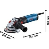 Bosch GWS 17-125 S smerigliatrice angolare 12,5 cm 11500 Giri/min 1700 W 2,2 kg blu/Nero, 11500 Giri/min, 12,5 cm, AC, 2,2 kg
