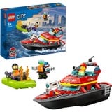 LEGO City Fire 60373 Barca di Soccorso Antincendio dei Vigili del Fuoco, Nave Giocattolo, Gommone e Minifigure, Idee Regalo, Giochi di costruzione Nave Giocattolo, Gommone e Minifigure, Idee Regalo, Set da costruzione, 5 anno/i, Plastica, 144 pz, 350 g